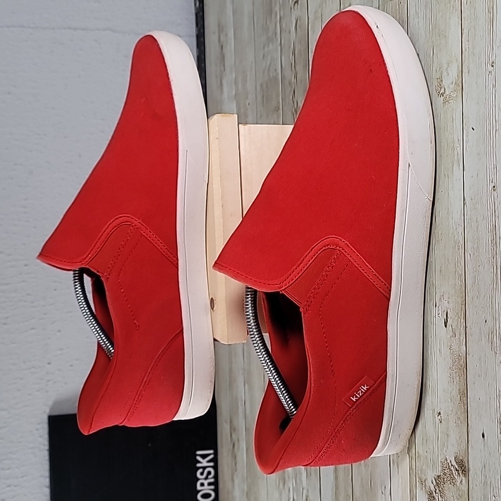Kizik Mens Red Venice Red/White Slip On Shoes Hands-free Size 12